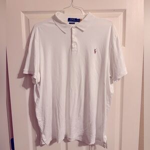 Polo by Ralph Lauren White Slim Custom Fit XXL Polo Shirt